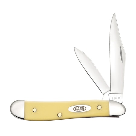 Case Cutlery Knife, Yellow Synthetic CS Smooth Peanut 00030